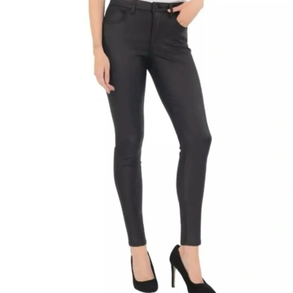 kut from the kloth donna fab ab ankle skinny black coated jeans